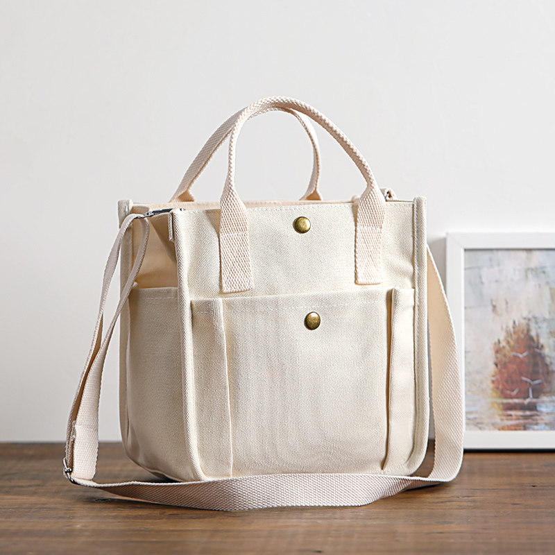 多口袋妈咪帆布饭盒包包女加厚大容量简约百搭单肩上班通勤便当包,箱包皮具/热销女包/男包,托特包,淘宝优惠券,粉丝福利购,淘宝优惠卷