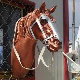 现货半身马雕塑玻璃钢马头穿墙马宽窄巷子雕塑KTV酒吧装饰