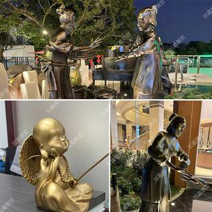 雕塑定制不锈钢玻璃钢铸铜卡通吉祥物形象ip动物人物大型户外摆件