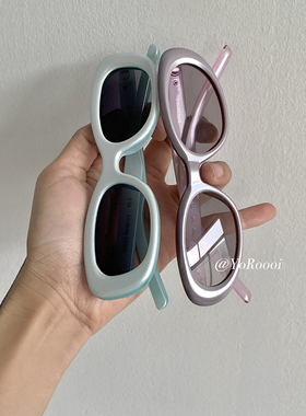 小众凹造型别致紫粉色遮阳墨镜