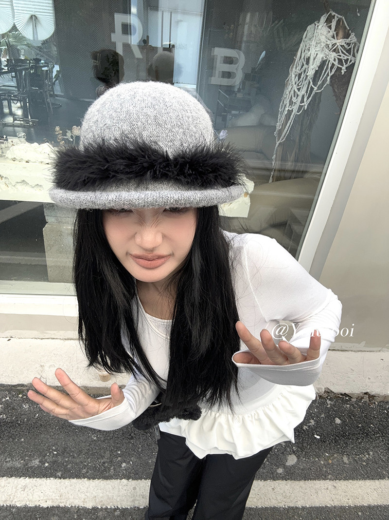 韩系显脸小大头围经典渔夫帽