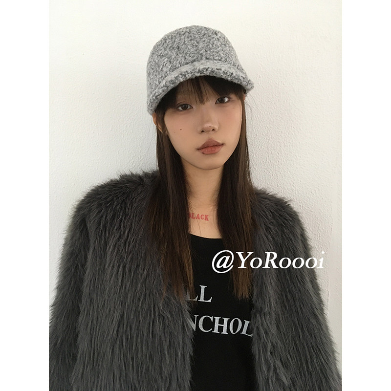 毛呢平顶复古骑士帽气质报童帽