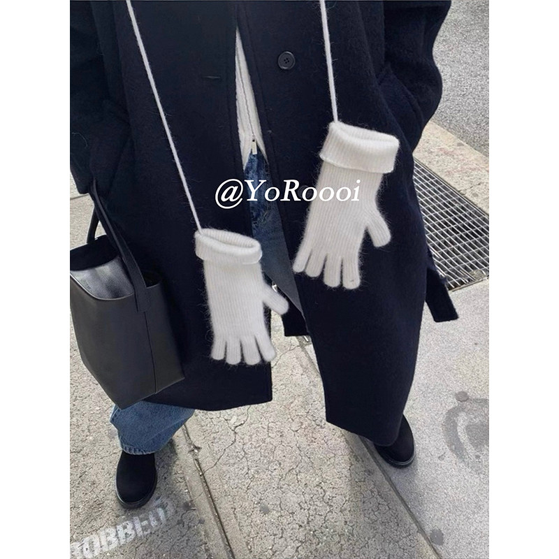 韩系ins小众俏皮挂脖五指手套