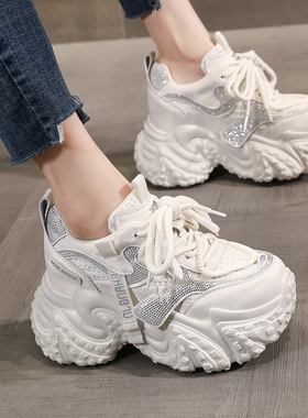 厚底9cm增高老爹鞋女2026春秋百搭复古小个子轻便休闲运动鞋潮款
