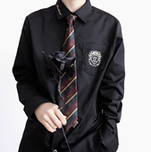 颜沐溪 情侣款 原创dk衬衫 正版 刺绣衬衣学院风秋冬新款 男长袖