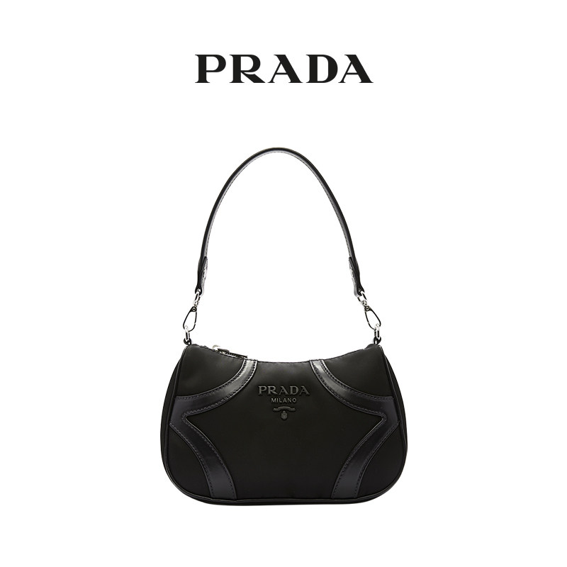 Prada/普拉达 拼接尼龙女士手提包