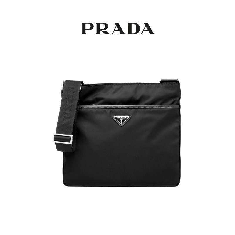 Prada/普拉达 简约男士LOGO款斜挎单肩包