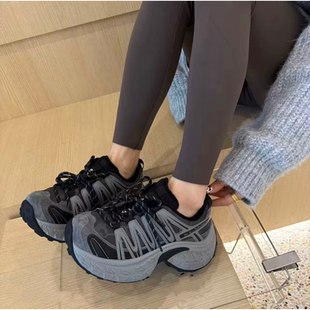 轻便增高显脚小超火保暖加绒休闲运动鞋 厚底老爹鞋 女2025秋冬新款