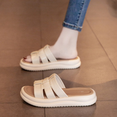 外出沙滩鞋 配裙子绝美厚底凉拖鞋 2025法式 超火新款 女夏季 外穿时尚