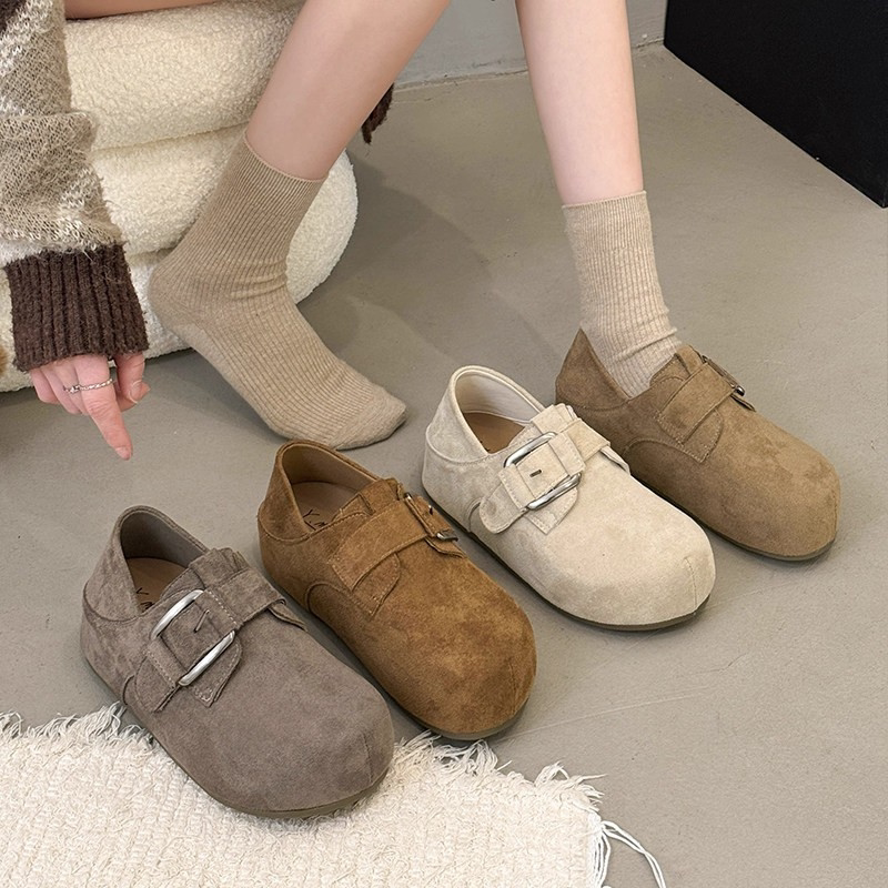 厚底全包勃肯鞋女2026春季新款内增高复古一脚蹬舒适懒人博肯单鞋