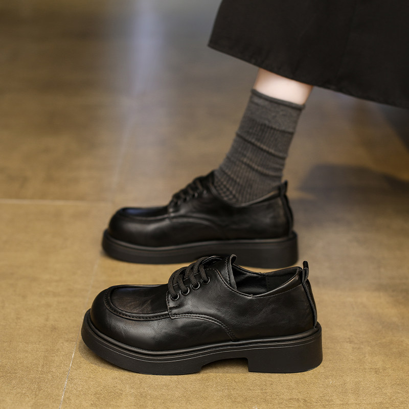 厚底英伦风小皮鞋女2026新款春秋玛丽珍复古系带百搭乐福鞋jk单鞋,女鞋,深口单鞋,淘宝优惠券,粉丝福利购,淘宝优惠卷