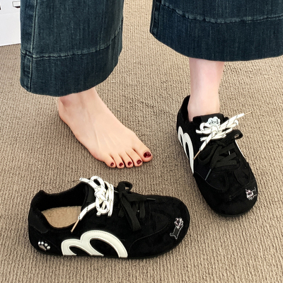 加绒厚底德训鞋女秋冬季百搭小众板鞋2025超火新款爆款运动休闲鞋