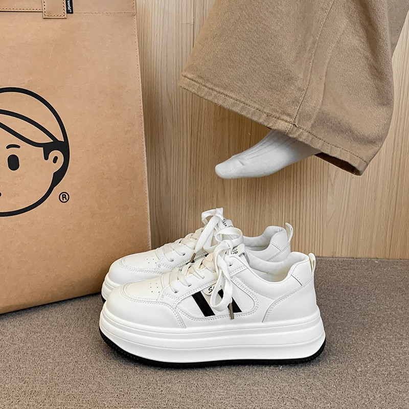 小白鞋女款2026年春季新款学生运动百搭休闲板鞋超火透气厚底鞋子,女鞋,休闲板鞋,淘宝优惠券,粉丝福利购,淘宝优惠卷