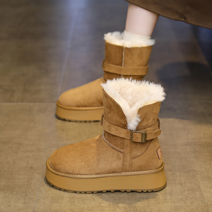 高筒长筒中筒棉靴子东北大棉鞋 厚底加绒加厚雪地靴女2025冬季 新款