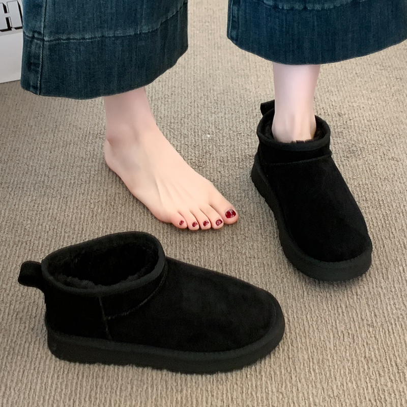 厚底皮毛一体雪地靴女2025新款冬季加绒保暖加厚防水防滑东北棉鞋