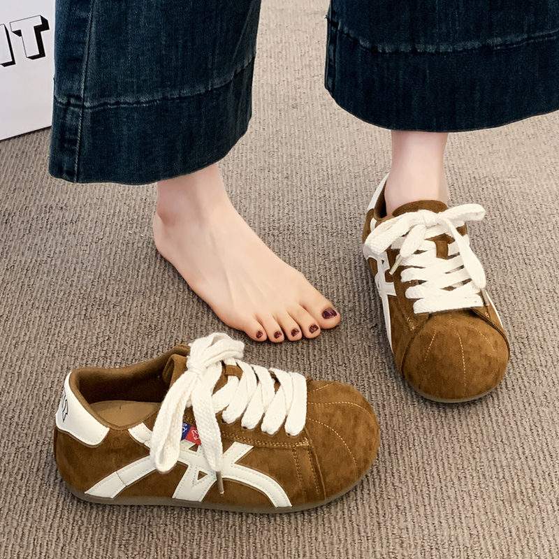 厚底内增高德训鞋女复古阿甘鞋子2025秋季新款百搭休闲运动鞋板鞋