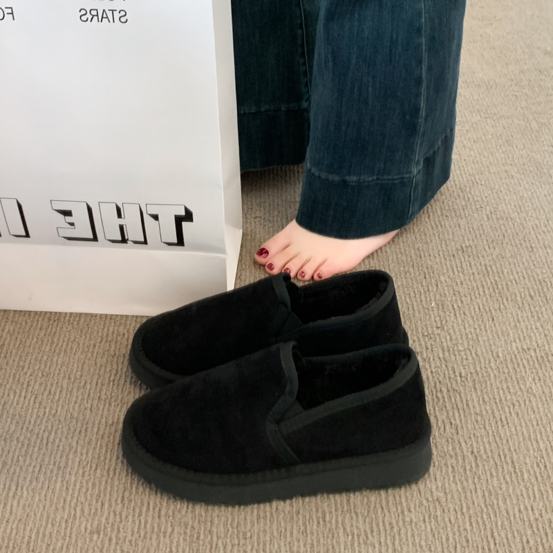 厚底加绒保暖全包勃肯鞋女鞋子2025冬季新款雪地靴毛毛棉鞋面包鞋