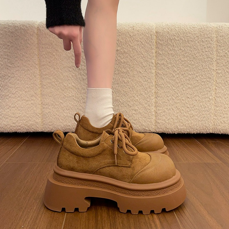 厚底增高乐福鞋女款2026春季新款小个子松糕复古通勤英伦风小皮鞋,女鞋,深口单鞋,淘宝优惠券,粉丝福利购,淘宝优惠卷