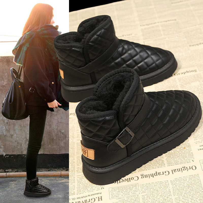婉亦雅冬季加绒加厚雪地靴