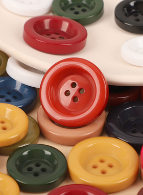 大衣纽扣女羊绒毛呢上衣圆形纽扣树脂黑色棉袄睡衣纽扣百搭扣子女