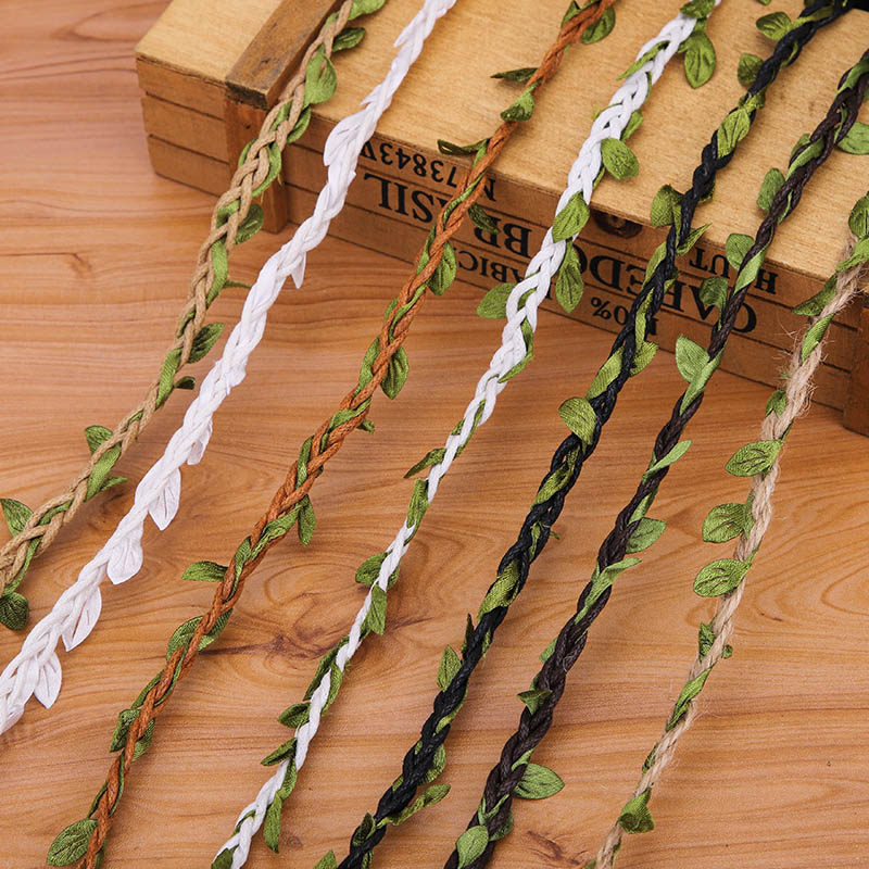 麻绳藤蔓绳照片墙绿叶编织藤条手工diy创意装饰绳子粗缠绕蜡线绳
