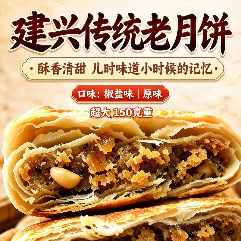 建兴老老式酥皮五仁传统手工儿时的记忆儿时的味道