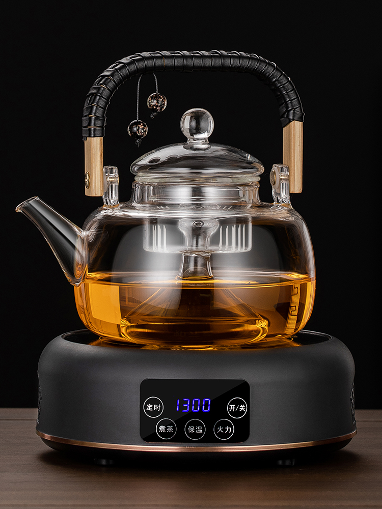 兴梵煮茶壶喷淋式蒸煮两用高硼硅玻璃煮茶器煮茶炉电陶炉烧水套装