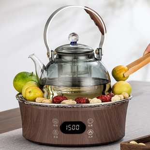 电陶炉围炉煮茶壶冬天室内家用烤火炉茶具玻璃煮茶器套装 2024新款