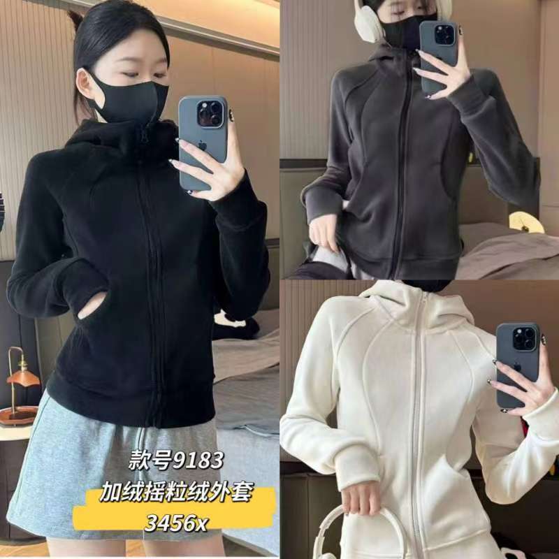 大码女装高品质加绒加厚摇粒绒加绒过冬外套9183