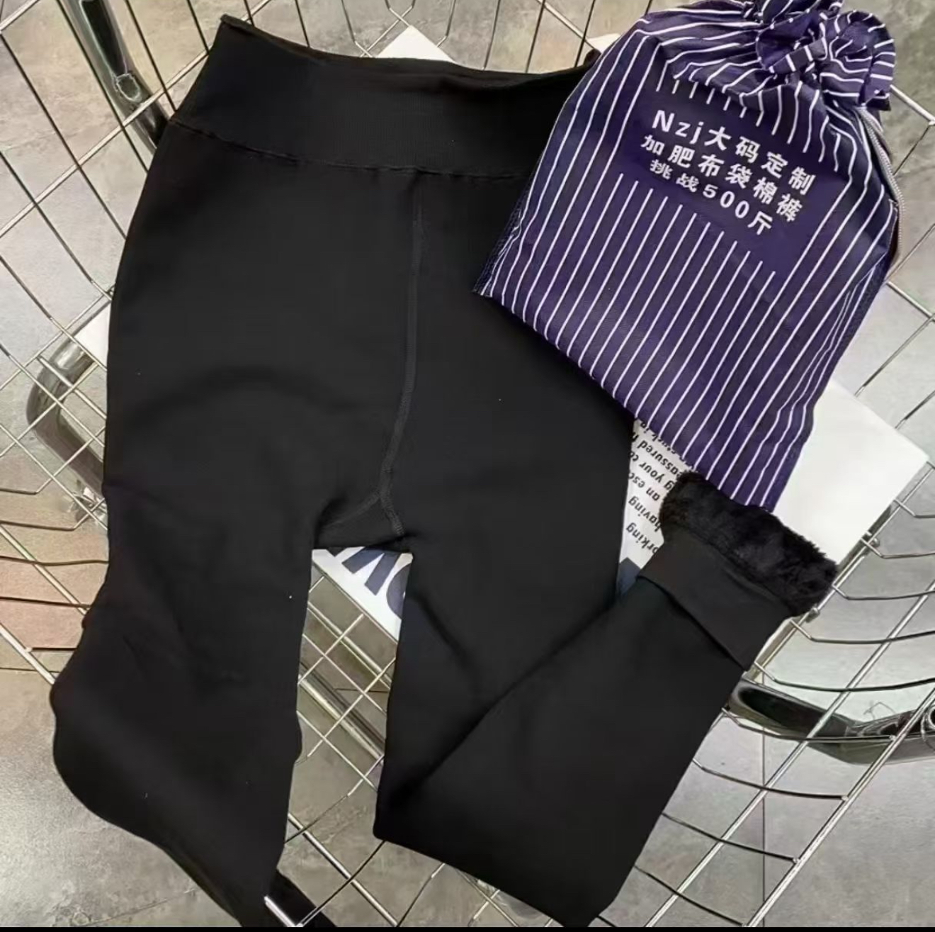 大码女装高品质加绒加厚打底裤布袋」定制款高弹