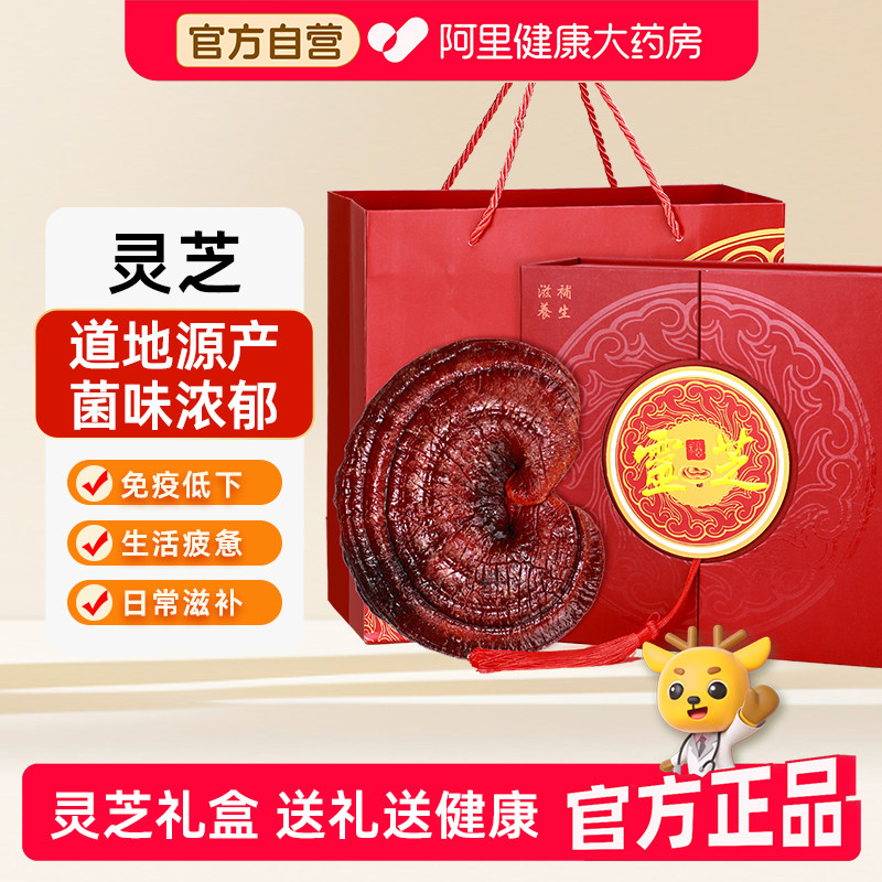 半山农灵芝整枝切片250g山东泰山非野生泡酒药材节日送礼物礼盒装