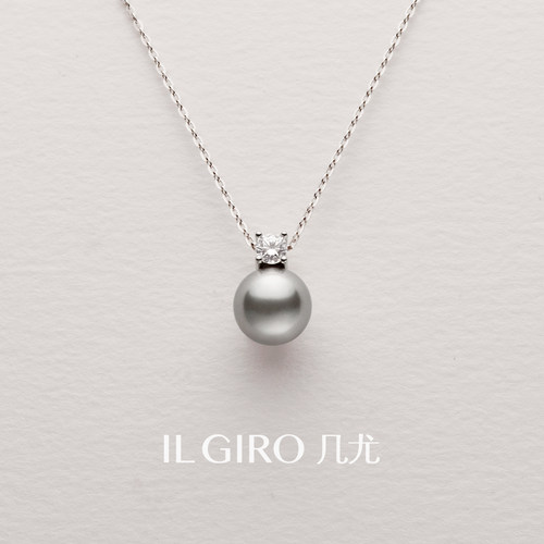 几尤原创纯银镀金天然珍珠项链女