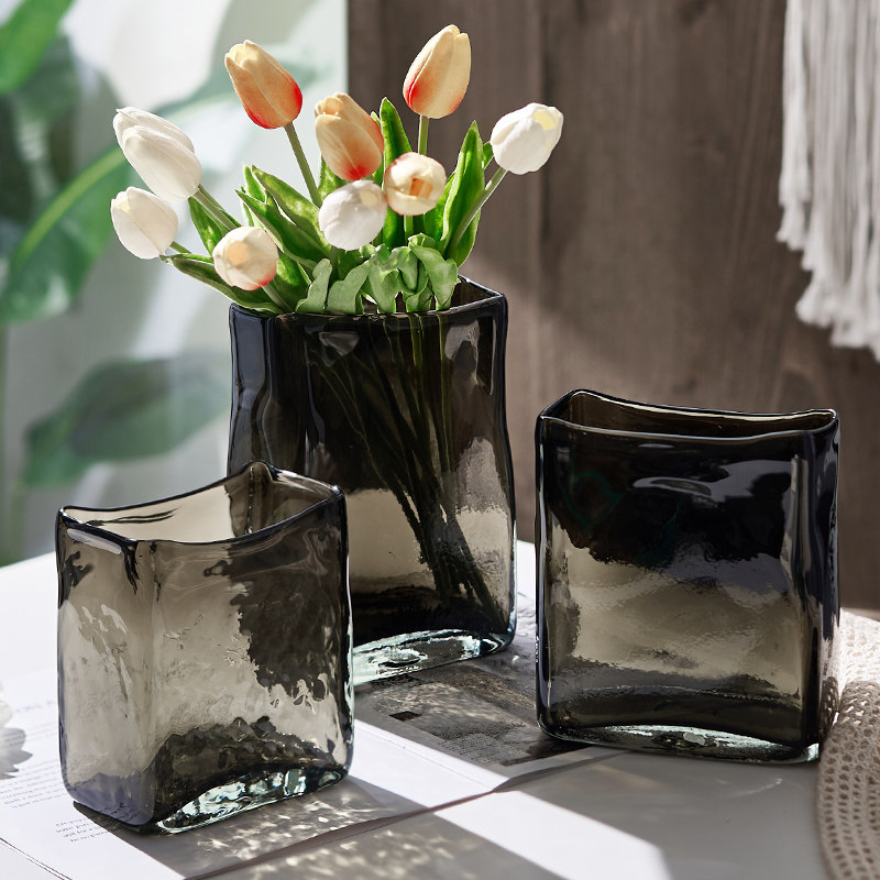 轻奢北欧创意扁缸玻璃花瓶摆件水养鲜花玫瑰客厅餐桌装饰品插花器,鲜花速递/花卉仿真/绿植园艺,花瓶,淘宝优惠券,粉丝福利购,淘宝优惠卷
