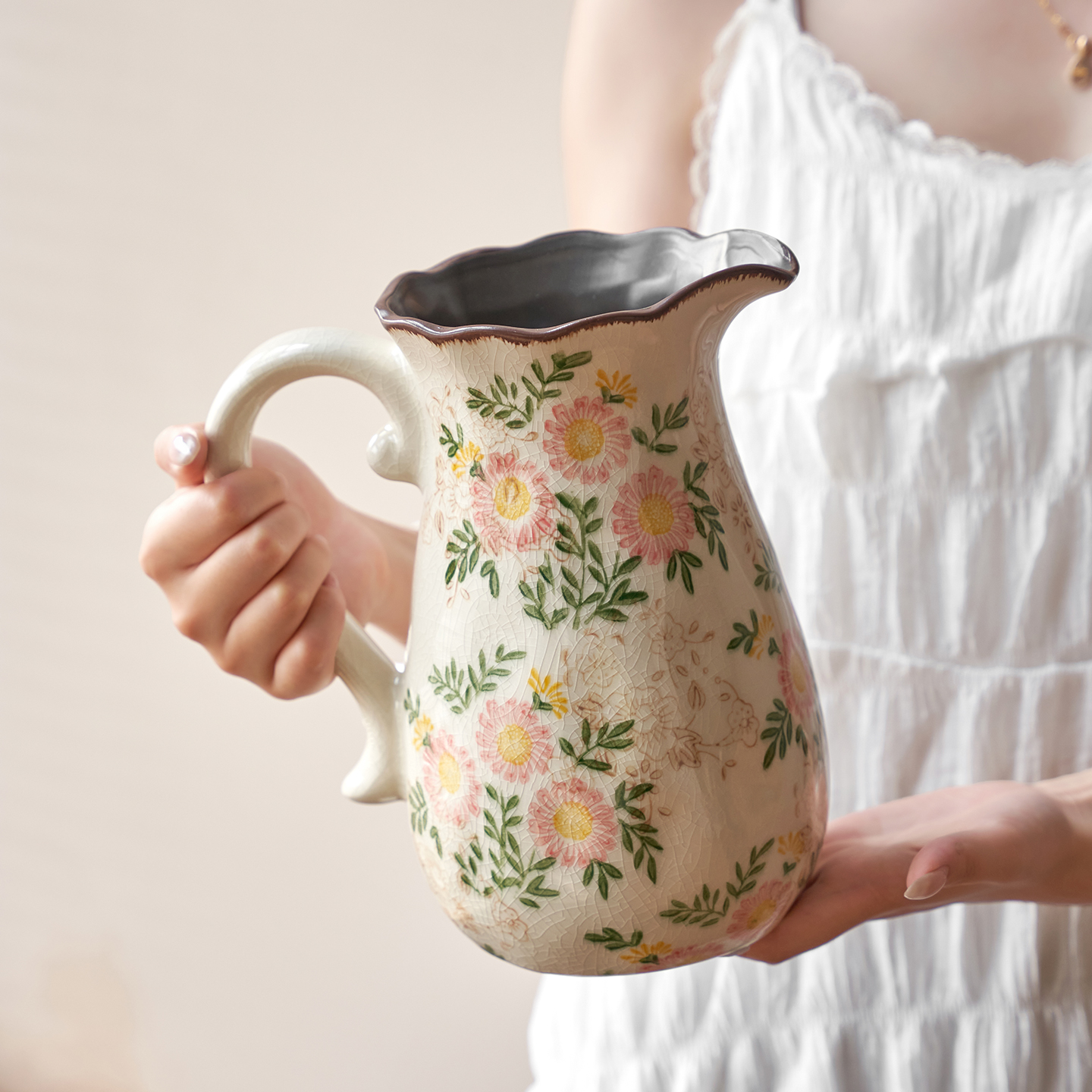 原创设计法式复古冰裂纹花瓶