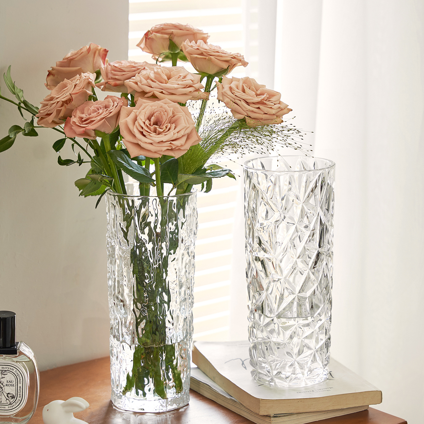 北欧加厚水晶玻璃花瓶