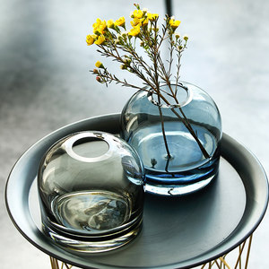 轻奢北欧简约风创意玻璃花瓶客厅装饰水养鲜干花插花瓶工艺品摆件