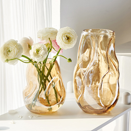 网红ins风花瓶摆件玻璃透明创意水培鲜花玫瑰客厅北欧插花瓶轻奢