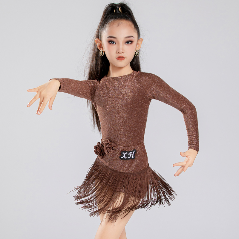 XH2025拉丁舞服女童表演服演出服新款流苏练功高级感练习套装