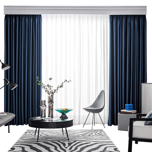 绍兴柯桥窗帘遮光2025新款卧室防光隔热防晒挂钩式全遮阳台加厚布