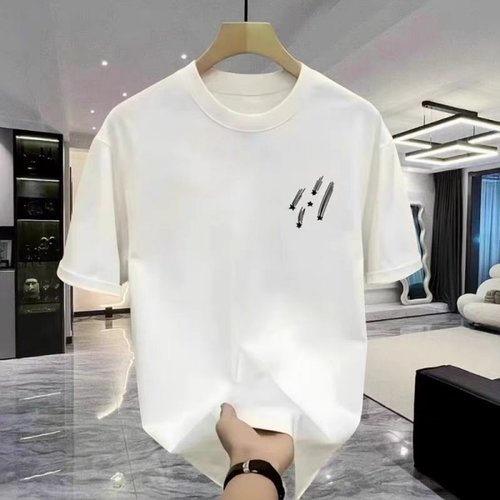 清仓捡漏~外贸尾货余货100%纯棉男士宽松印花短袖T恤圆领休闲夏季