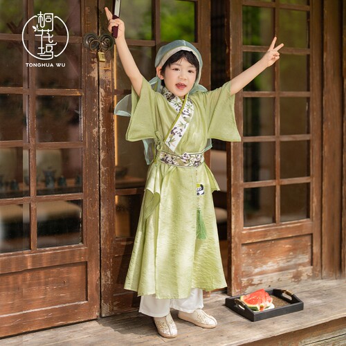 桐花坞明制搭护汉服男童夏季2026新款儿童演出服唐装宝宝国风古装