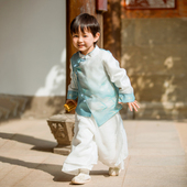 小少爷国学古风唐装 桐花坞男童改良汉服2024年新款 儿童中国风套装