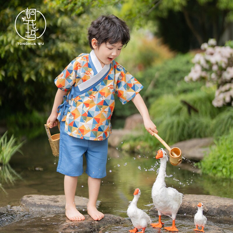 桐花坞明制改良汉服男童夏季