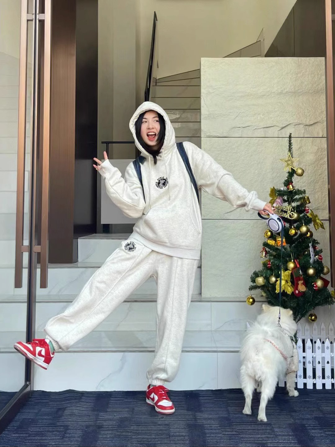美式连帽卫衣卫裤运动服套装女春时尚套装