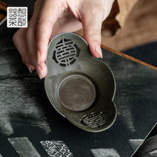 器想茶谈纯锡杯垫茶托隔热垫子防烫日式复古禅意家用功夫茶具配件