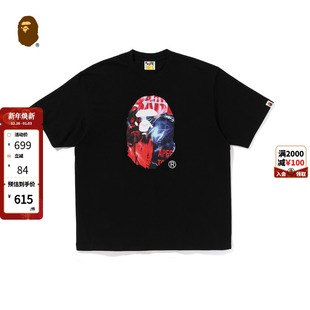 BAPE男装 T恤110333O 25春夏鲨星人猿人图案印花短袖