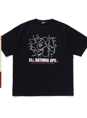 MR.BATHING APE男装25年春夏猿人胡子迷彩图案印花短袖T恤313091O