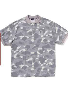 BAPE男装春夏猿人刺绣夜光迷彩图案短袖POLO衫112003M