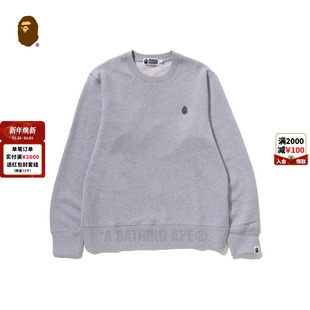 BAPE男装 25年秋冬猿人金属标纯色圆领卫衣306131P