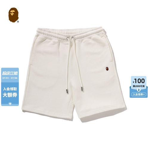 BAPE猿人刺绣标纯色运动短裤